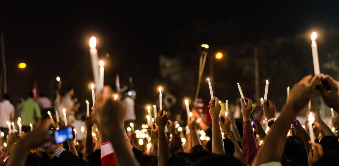 Lighting the World Protesting Darkness, Fayek Tasneem Khan (Getty Images)